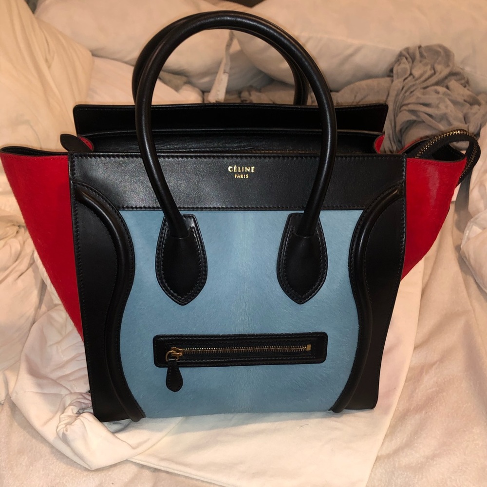 🌺✨Celine Pony Hair Tricolor Luggage Bag✨🌺 - Picture 1 of 9